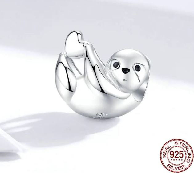 Animal Charm Lazy Sloth Sterling Silver