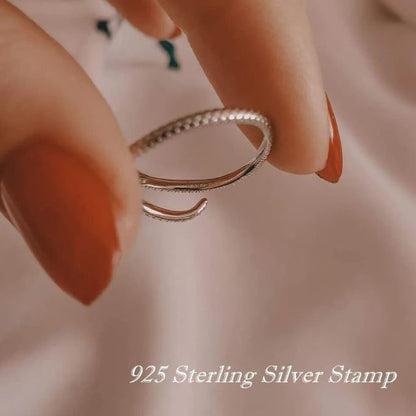 925 Sterling Silver Snake Ring Cubic Zirconia Gold