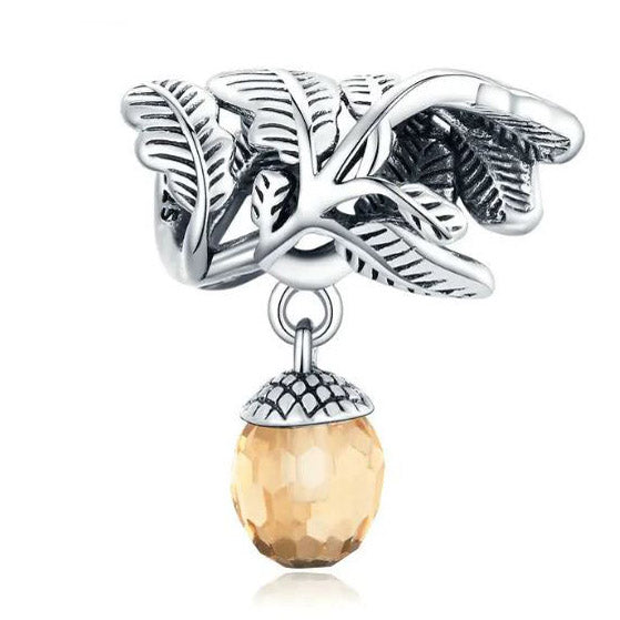 Sterling Silver Charm For Women Lucky Pine Cone 
