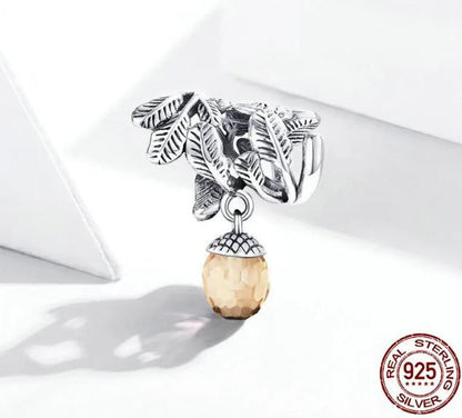 Charm For Women Beads Lucky Pine Cone 925 Sterling Silver