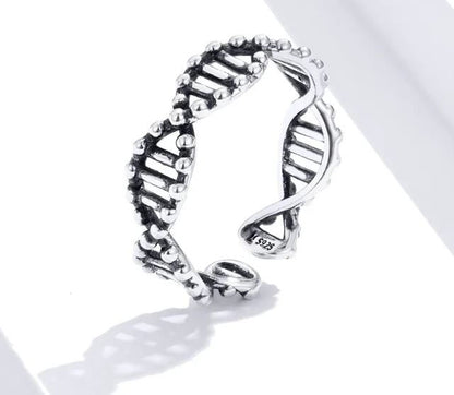 Spiral Ring Beads  DNA Sterling Silver