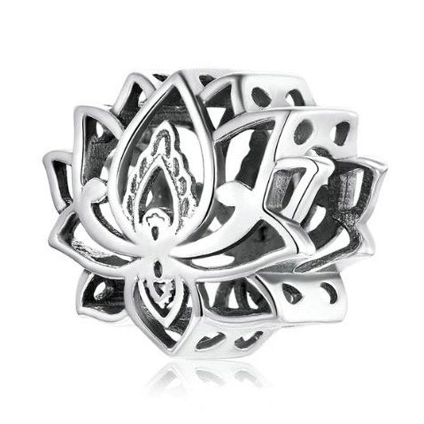 Sterling Silver Charm For Women Blooming Lotus 
