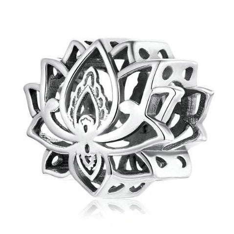 Sterling Silver Lotus flower Charm For Women  