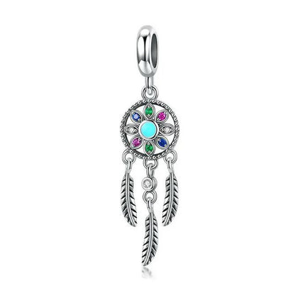 Bohemian Dream Catcher Charm Sterling Silver