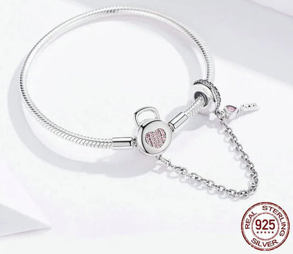 Woman Bracelet Pink Snake Sterling Silver