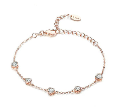 rose gold Heart bracelet 925 Sterling Silver