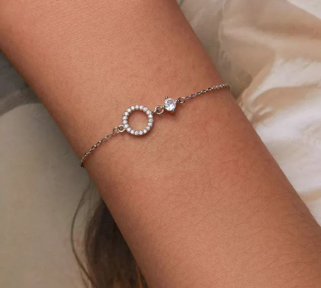 Link Chain Bracelet Woman Simple Ring Clear