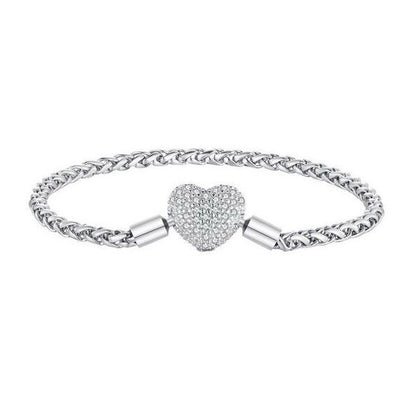 Braided Bracelet Punk Heart Sterling silver