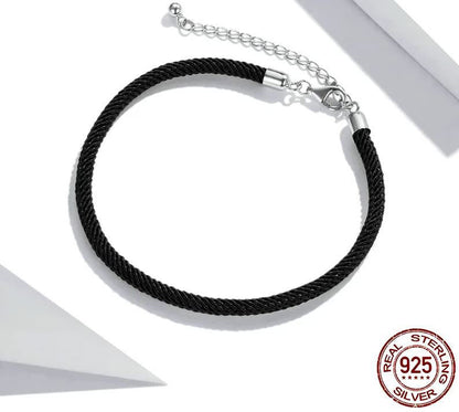 Braided Chain Bracelet Woman Adjustable Black