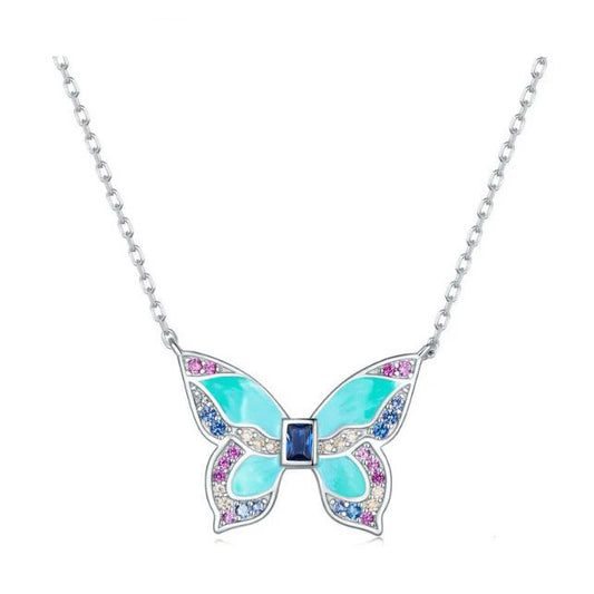 Sterling Silver Necklace For Women Butterfly  Insect