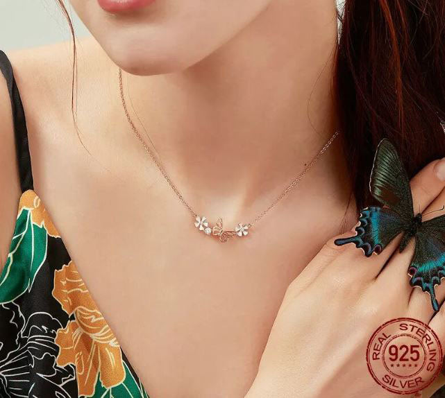 Necklace For Women Pendant Butterfly  925 Sterling Silver