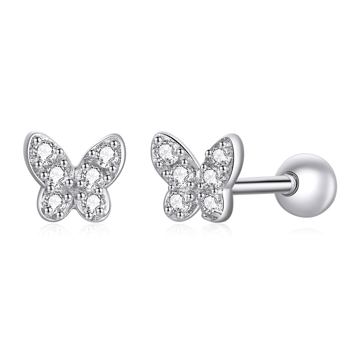 Silver Butterfly Earrings