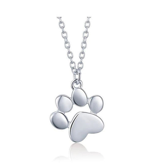 Sterling Silver Dog Paw Necklace Pendant