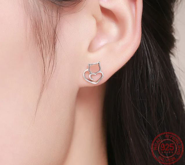 925 Sterling Silver Stud Earrings For Women Push Back
