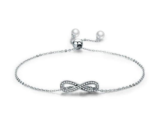 Bracelet For Women Infinity Love Chain Link 925 Sterling Silver