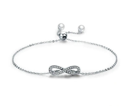 925 Sterling Silver infinity bracelet link chain