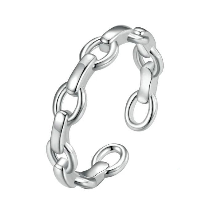 Sterling Silver Ring For Women Chain Adjustable