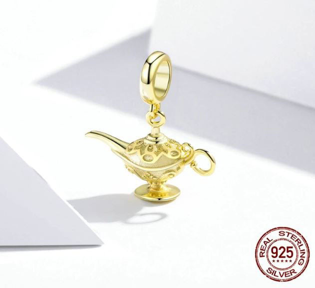 Charm For Women  Wishing Lamp 925 Sterling Silver