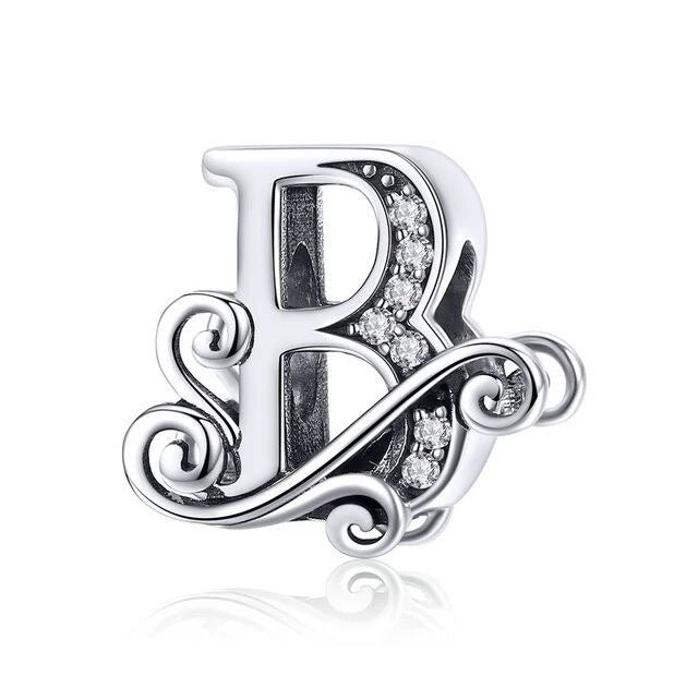 925 Sterling Silver Letter Charm For Women 