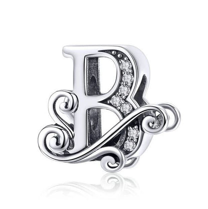 925 Sterling Silver Letter Charm For Women 