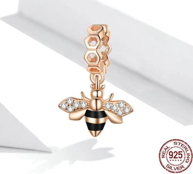 925 Sterling Silver Little Bee Charm For Women 