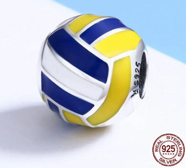Sport Ball Charm Volleyball Sterling Silver