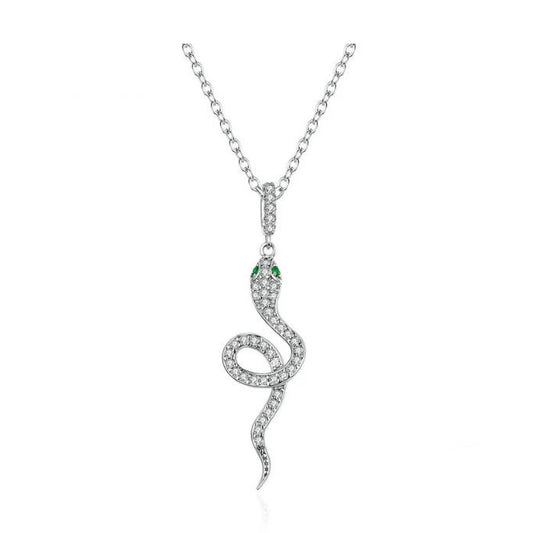 925 Sterling Silver Snake  Necklace Pendant