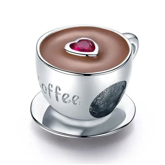 Charm 925 Sterling Silver Coffee Cup 