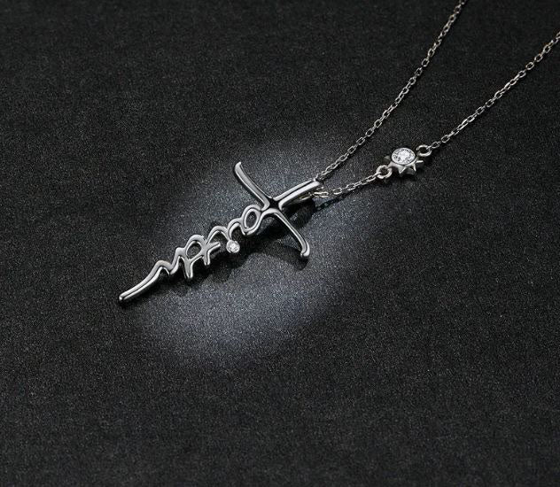 Cross Necklace Pendant Faith Clear