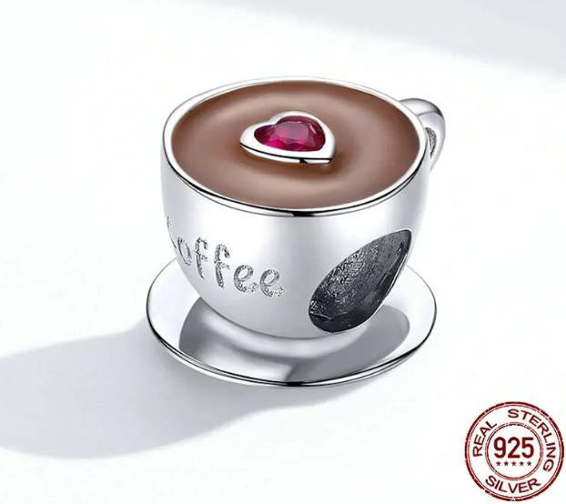 Cup Charm Coffee Sterling Silver