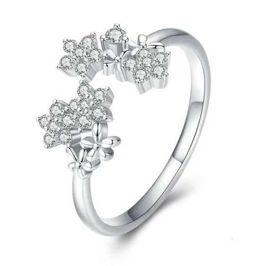 Daisy Ring Flower Clear Adjustable