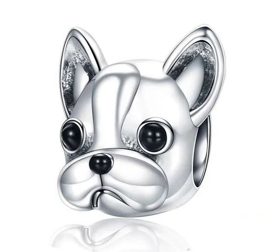 Sterling Silver bulldog Charm For jewellery Dog 