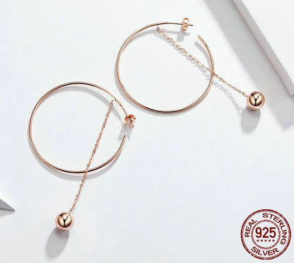 Chain Earrings Rose Gold Drop Sterling Silver