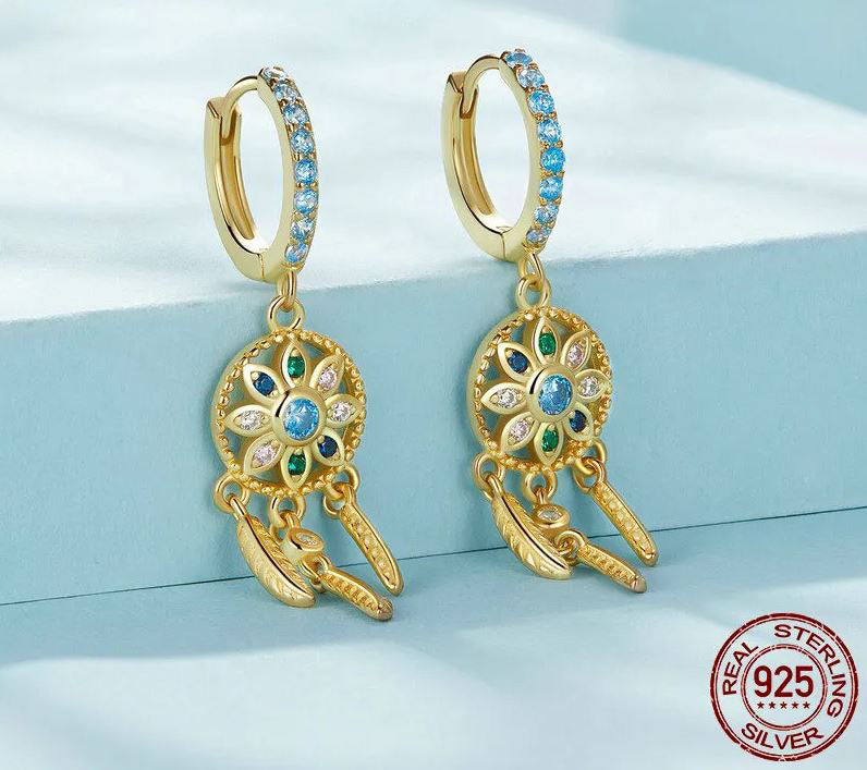 925 Sterling Silver Drop Earrings For Women Dreamcatcher 
