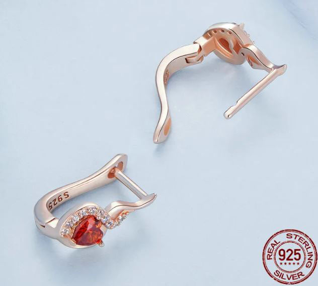 Love & Bond Earrings Rose Gold Hoop Sterling Silver