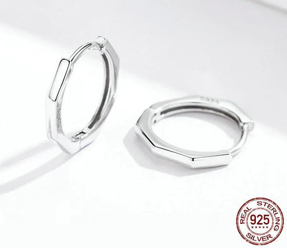 Hoop Earrings Heptagon Round Huggie