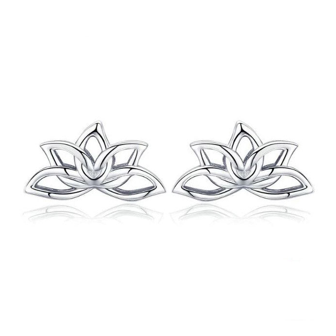 Sterling Silver Earrings For Women Stud Lotus