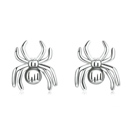 925 Sterling Silver Stud Earrings Spider Eight Legged