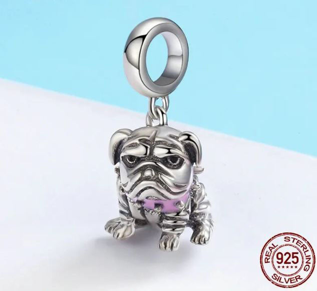 Charm For Women Dog English Bulldog 925 Sterling Silver