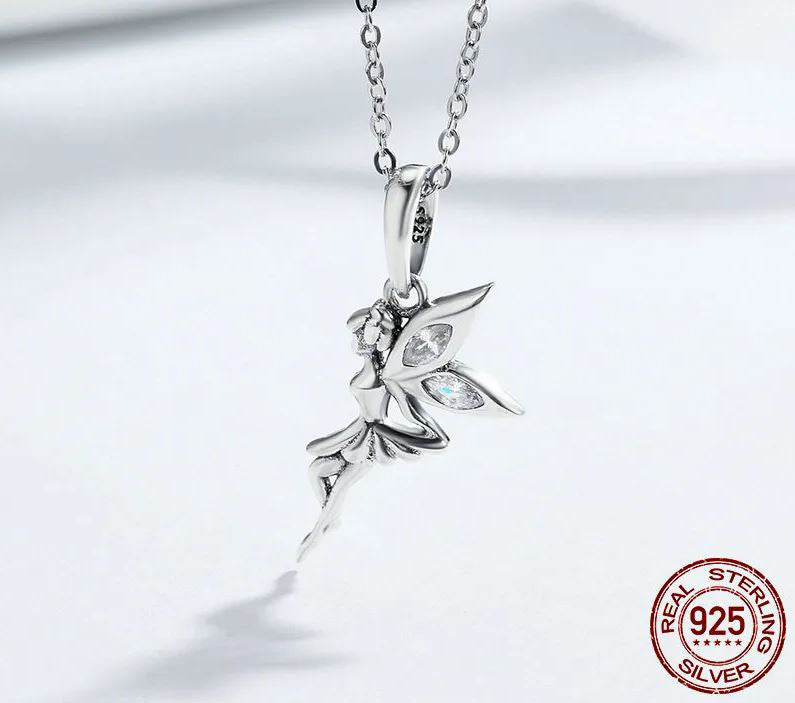 Clear Necklace Fairy  Pendant Flower