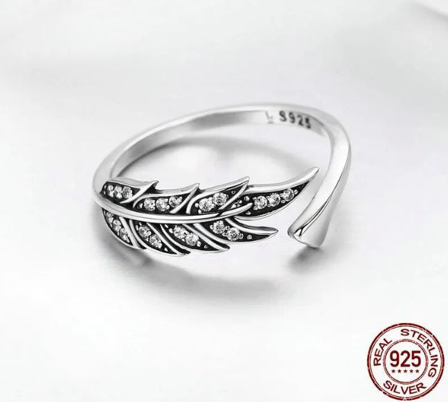 Feather Ring Wings Adjustable Clear