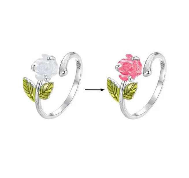 Flower  Ring Color Changeable Ultraviolet Pink