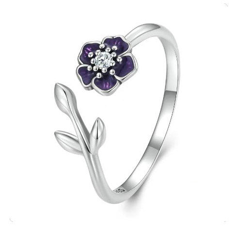 Sterling Silver Ring For Women Flower Adjustable