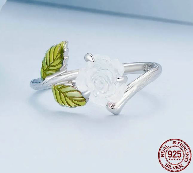 Ring For Women Color Changeable Flower  925 Sterling Silver
