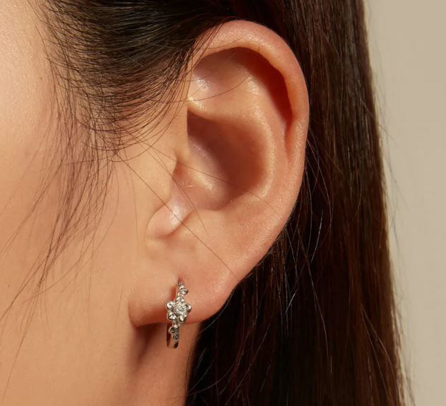 925 Sterling Silver Hoop Earrings For Women Clear