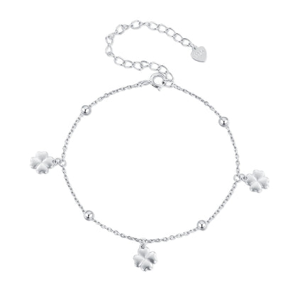 Four Leaf Clover Bracelet Ireland in sterling silver Adjustable