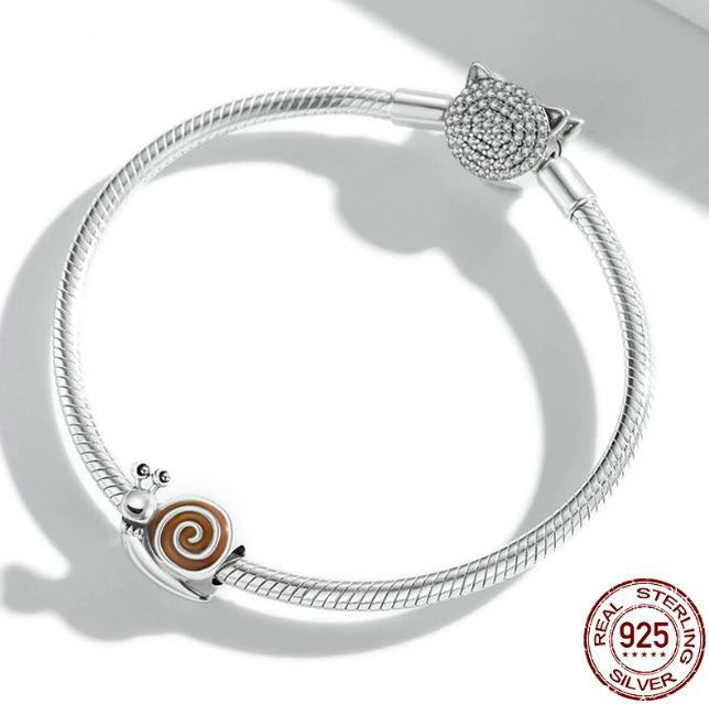 Charm For Women  Funny Snail 925 Sterling Silver