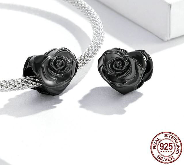 925 Sterling Silver Rose Charm For Women 