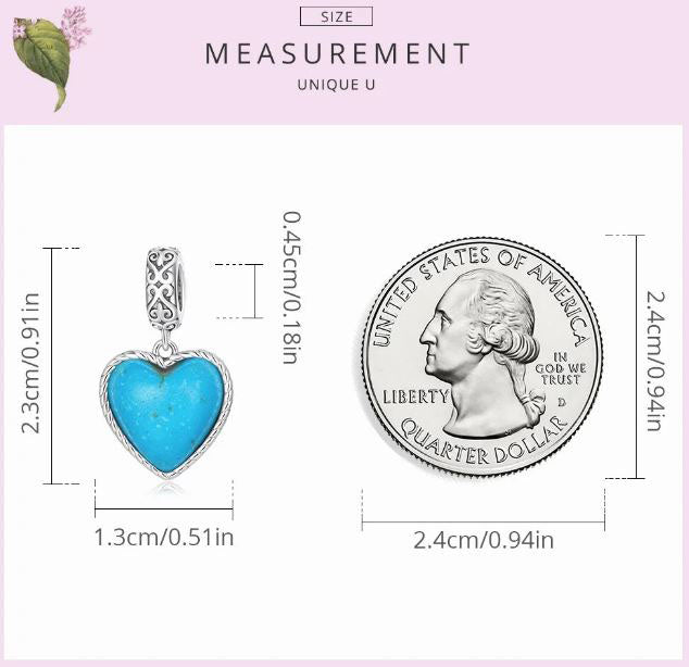 925 Sterling Silver Heart Charm  