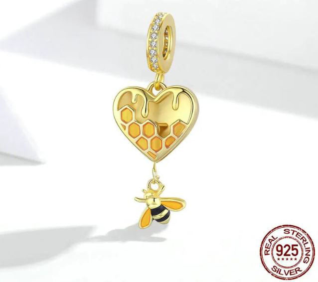 Heart Charm Honeycomb Bee Ireland